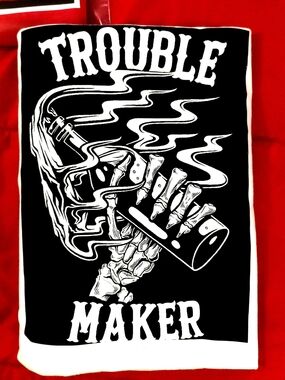 Trouble Maker Black & White Short Sleeve Tee